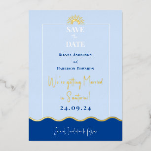 SIENNA Moderne Destination Goldfolie Save the Date Folieneinladung
