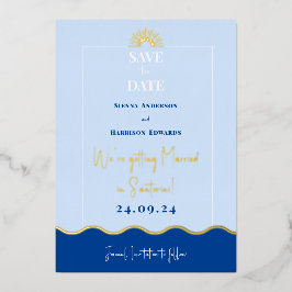 SIENNA Modernes Reiseziel Gold Foil Save the Date Folieneinladung