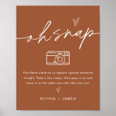 SIENNA Oh Snap Disposable Camera Wedding Sign Poster (Vorne)