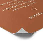 SIENNA Open Bar Wedding Sign Poster (Ecke)