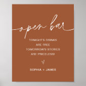 SIENNA Open Bar Wedding Sign Poster (Vorne)