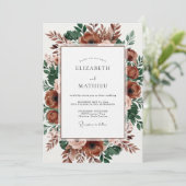 Sienna Painterly Bloom Hochzeit Einladung (Stehend Vorderseite)