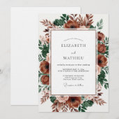Sienna Painterly Bloom Hochzeit Einladung (Vorne/Hinten)