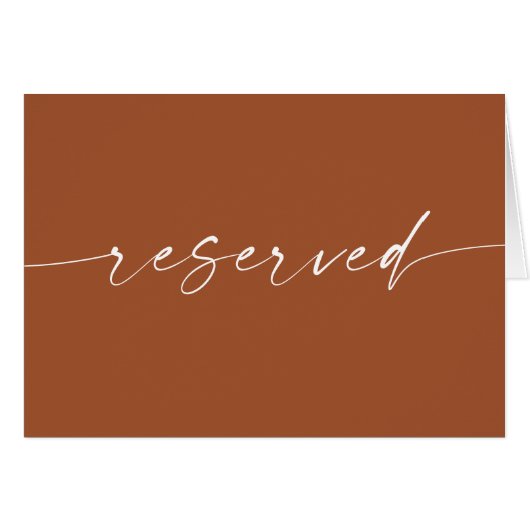 Sienna Reserviert Schild | Erdig-rustikale Herbsth (Vorderseite (Horizontal))