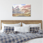 Sienna Ridges Wasserfarbe Landschaft Print Leinwanddruck (Insitu (Schlafzimmer))
