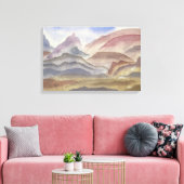 Sienna Ridges Wasserfarbe Landschaft Print Leinwanddruck (Insitu (Wohnzimmer))