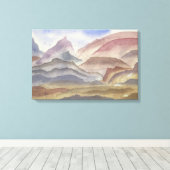 Sienna Ridges Wasserfarbe Landschaft Print Leinwanddruck (Insitu (Holzboden))