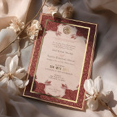 Sienna Ruby Red Lace Traditionelle muslimische Hoc Folieneinladung