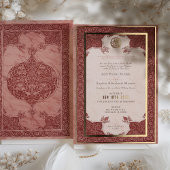 Sienna Ruby Red Lace Traditionelle muslimische Hoc Folieneinladung