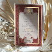 Sienna Ruby Red Lace Traditionelle muslimische Hoc Folieneinladung