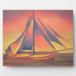 Sienna Sails at Sunset Fotoplatte