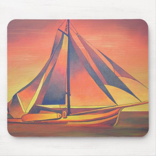 Sienna Segeln bei Sonnenuntergang Mousepad (Vorne)