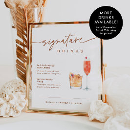 SIENNA Signature Drinks Hochzeit Zeichen 8x10 Poster