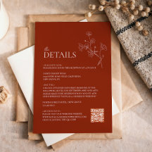 Sienna Terracotta Floral Qr Code Hochzeit Details