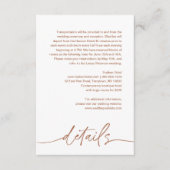 SIENNA Terracotta Hochzeitsstimmung Begleitkarte (Vorderseite)