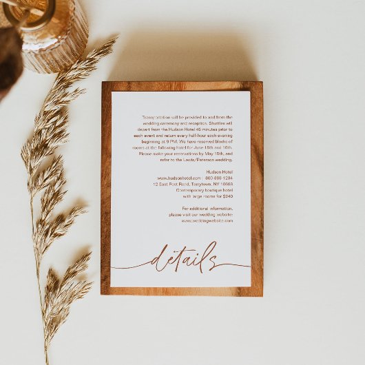 SIENNA Terracotta Hochzeitsstimmung Begleitkarte