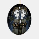 "Sienna-u. Celeste" Keramik Ornament (Rechts)