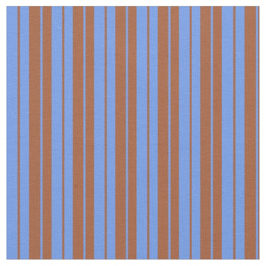 Sienna und Cornflower Blauer Streifen Stoff (Nahaufnahme)