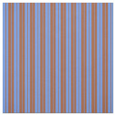 Sienna und Cornflower Blauer Streifen Stoff (Muster)
