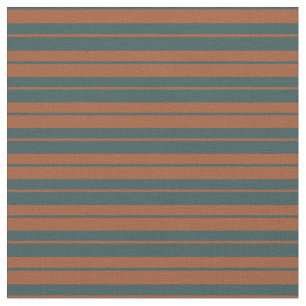 Sienna und Dark Slate Graue Streifen/Linienmuster Stoff