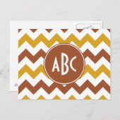 Sienna und Goldenrod Zigzag Monogram Postkarte (Vorne/Hinten)