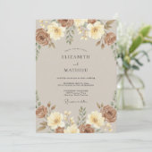 Sienna Warme Boho-Hochzeit Einladung (Stehend Vorderseite)