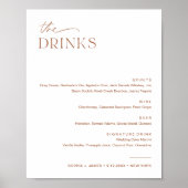 SIENNA Wedding Bar Drink Menu Sign Poster (Vorne)