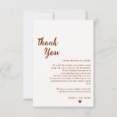 Sienna Wedding Table Dankeschön Karte (Vorderseite)