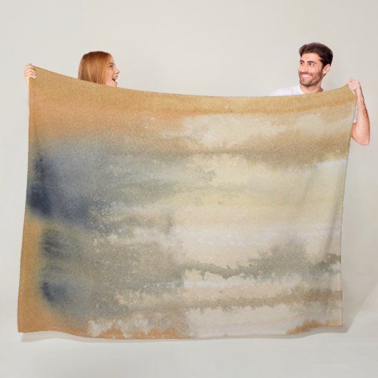 Sienna Wilds Watercolor Abstrakt Fleecedecke (Beispiel)