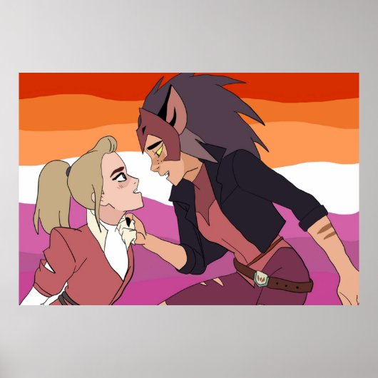 SieRa Adora und Catra Digital Trace Zeichnend Poster (Vorne)