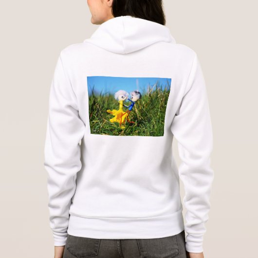 Sierlijk dansend actief Fubby poppetjes stel. Hoodie (Rückseite)