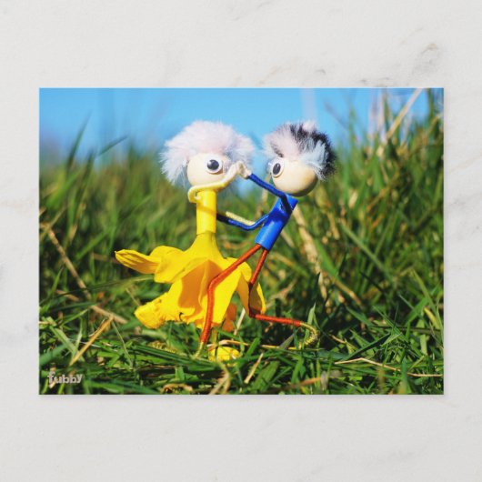 Sierlijk dansend actief Fubby poppetjes stel. Postkarte (Vorderseite)
