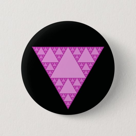 Sierpinski-Dreieck als rosa Dreieck LGBTQ+ Button (Vorderseite)