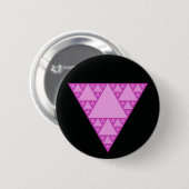 Sierpinski-Dreieck als rosa Dreieck LGBTQ+ Button (Vorne & Hinten)