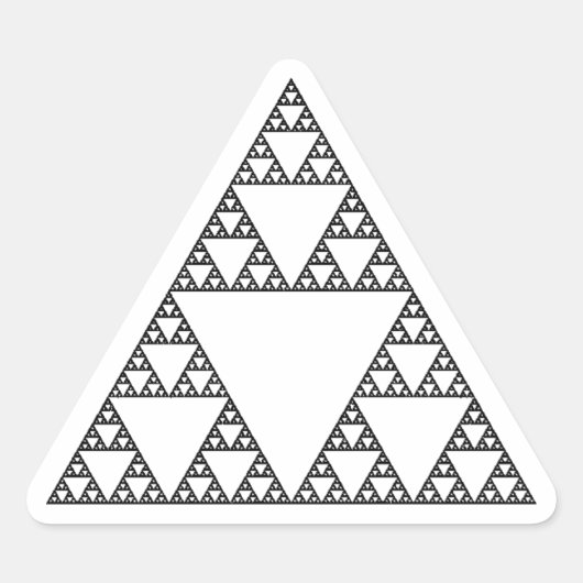 Sierpinski-Dreieck Dreieckiger Aufkleber (Vorderseite)