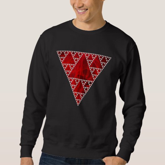 Sierpinski Triangle Red Flame Modern Geometry Patt Sweatshirt (Vorderseite)