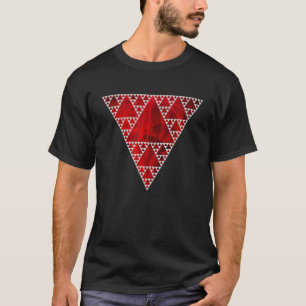 Sierpinski Triangle Red Flame Modern Geometry Patt T-Shirt