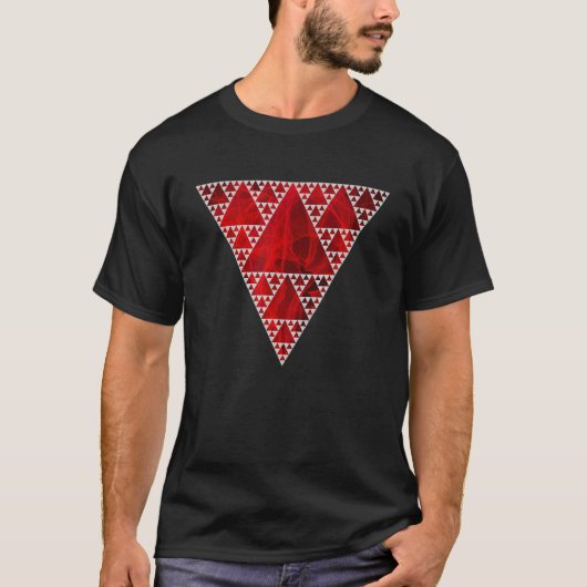 Sierpinski Triangle Red Flame Modern Geometry Patt T-Shirt (Vorderseite)