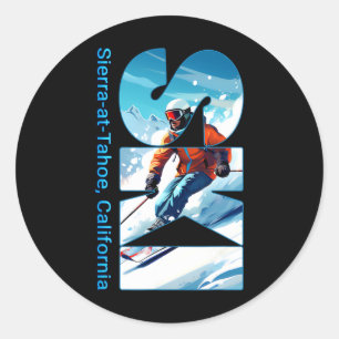 Sierra-at-tahoe Cooler Skiurlaub Ski Außenbereich  Runder Aufkleber