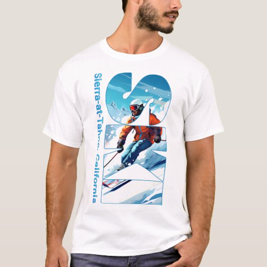 Sierra-at-tahoe Cooler Skiurlaub Ski Außenbereich T-Shirt (Vorderseite)