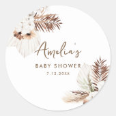 SIERRA Bohemisch Baby Dusche Runder Aufkleber (Vorderseite)