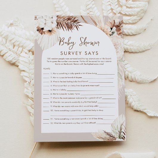 SIERRA Bohemisch Baby Showdusche Feud Game Card Einladung