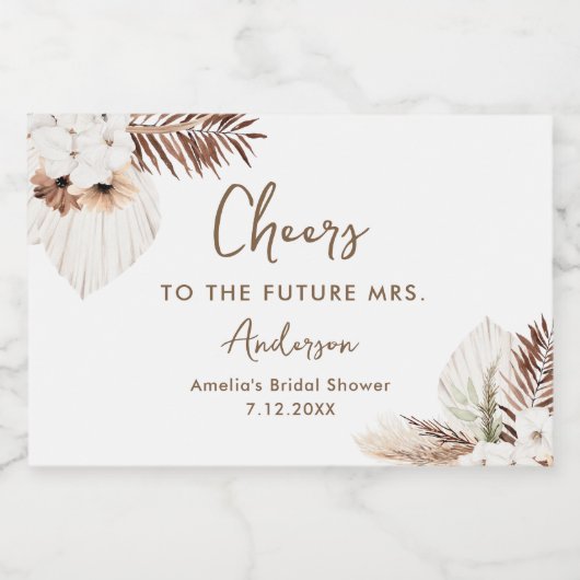 SIERRA Bohemisch Brautparty Mini Schaumweinetikett (Einzelnes Label)