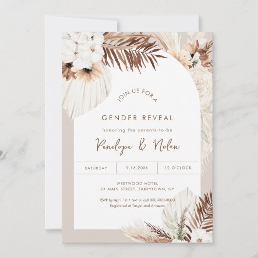 SIERRA Bohemisch getrocknete Foliage Geschlechtsve Einladung (Vorderseite)