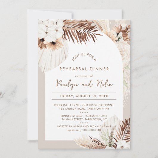 SIERRA Bohemisch getrocknete Foliage Probe Abendes Einladung (Vorderseite)