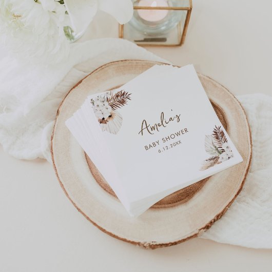 SIERRA Bohemisch Pampas Baby Dusche Serviette