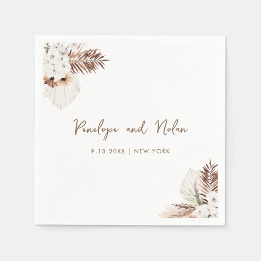 SIERRA Bohemische Pampas-Verschlusskarte Serviette (Vorderseite)