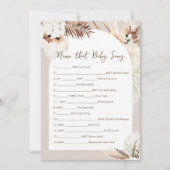 SIERRA Bohemischer Name, dass Baby Song Game Card Einladung (Vorderseite)