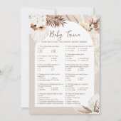 SIERRA Boho Baby Trivia Baby Showspielkarte Einladung (Vorderseite)