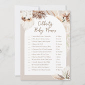 SIERRA Boho Celebrity Baby Name Baby Showspiel Einladung (Vorderseite)